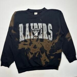 Vintage 1990s Oakland Raiders NFL Football Tie Dyed Crewneck Sweatshirt